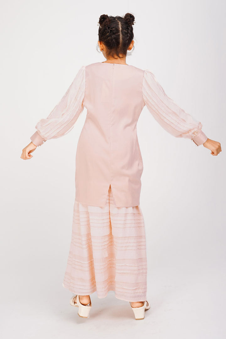 Teratai Kids Kurung Peach