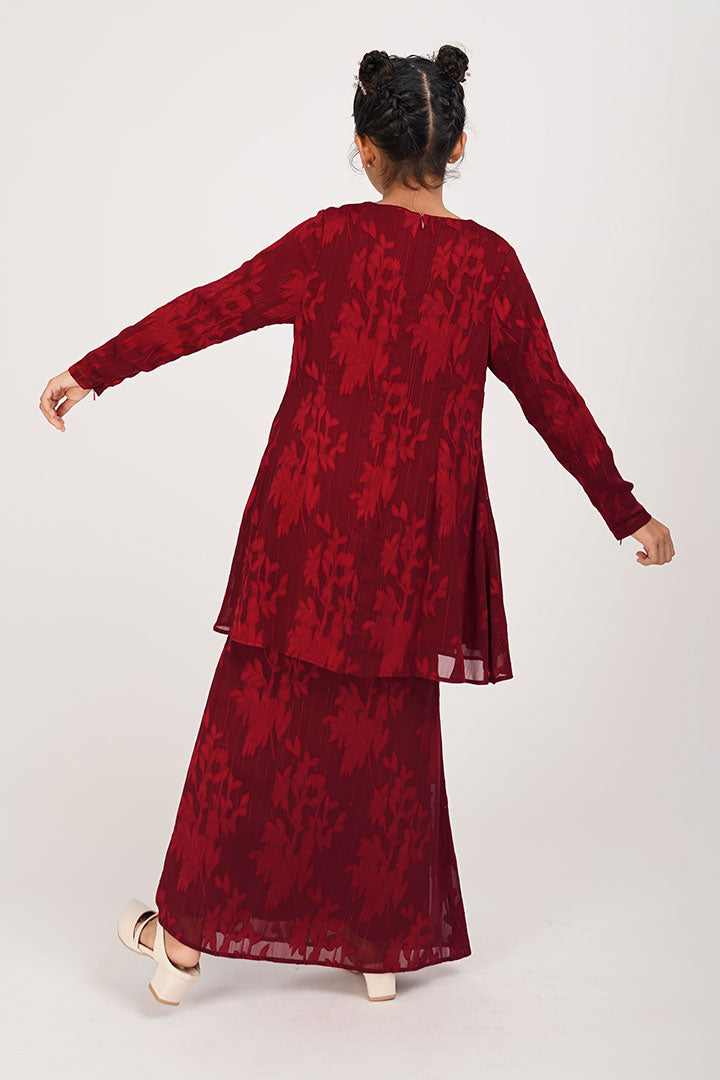 Cempaka Kids Kurung Maroon