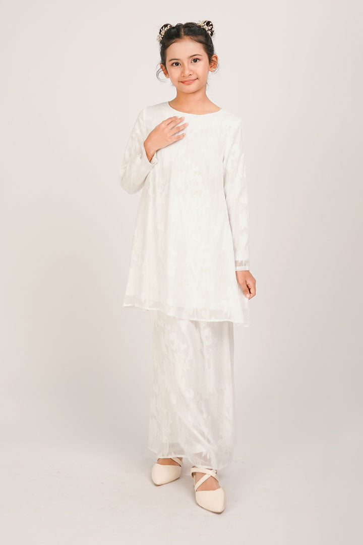 Cempaka Kids Kurung White