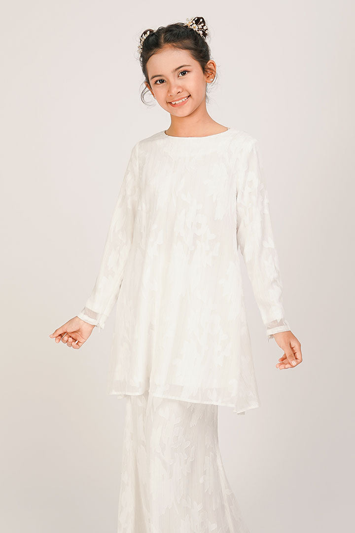 Cempaka Kids Kurung White
