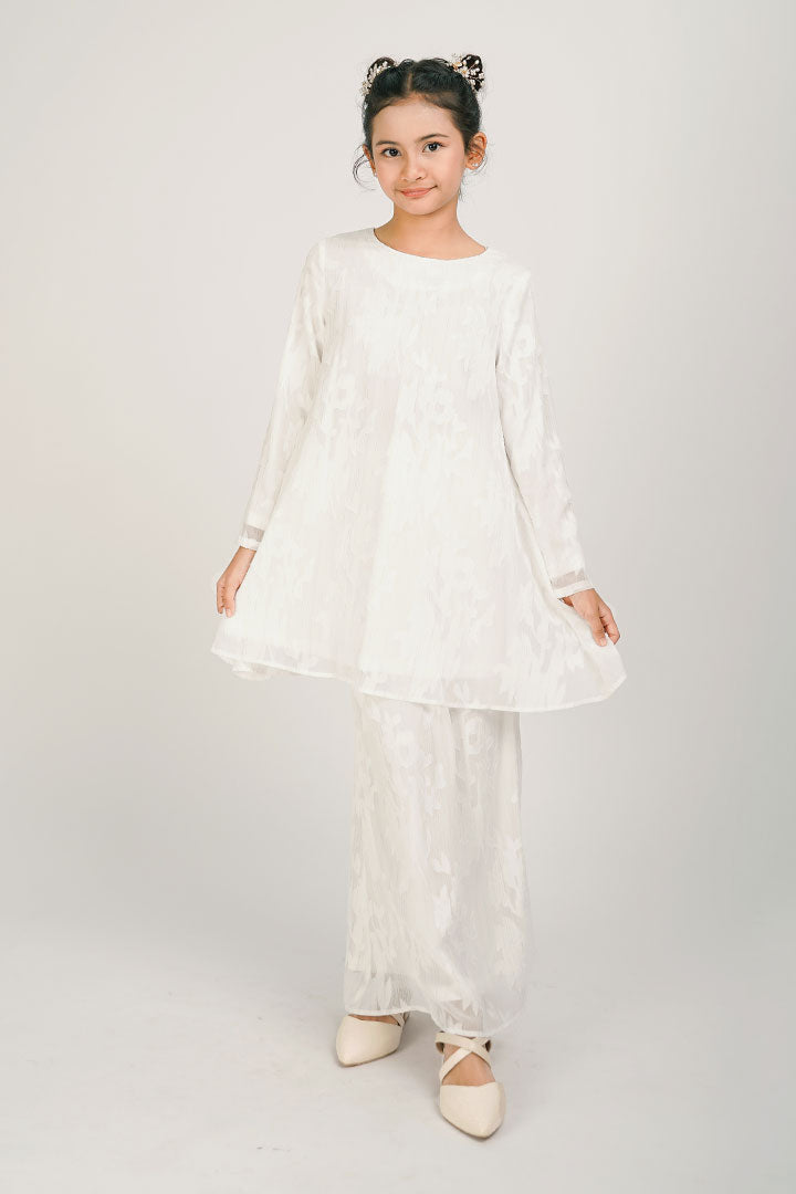 Cempaka Kids Kurung White