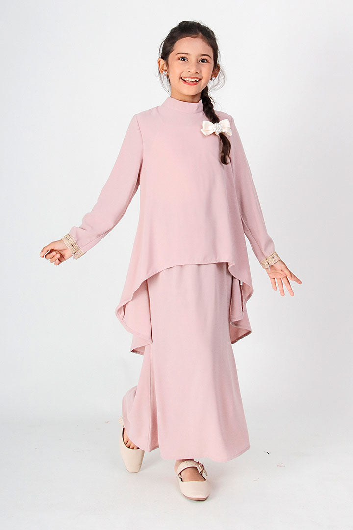 Deepika Kids Kurung Dusty Pink
