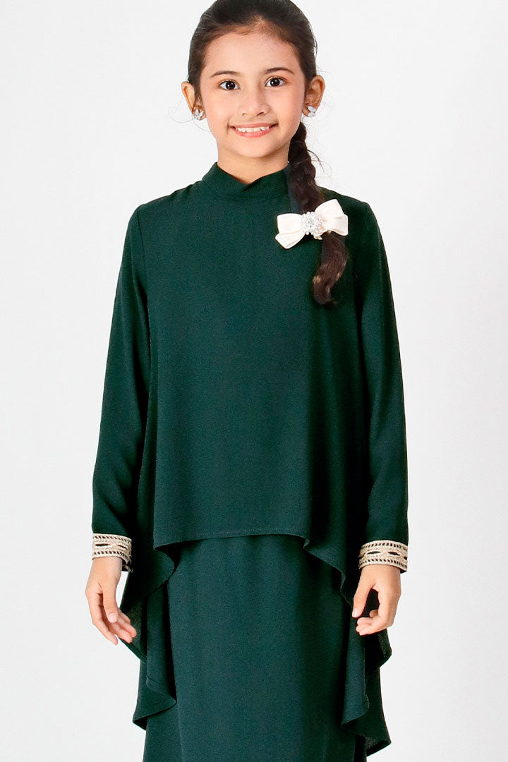 Deepika Kids Kurung Emerald Green