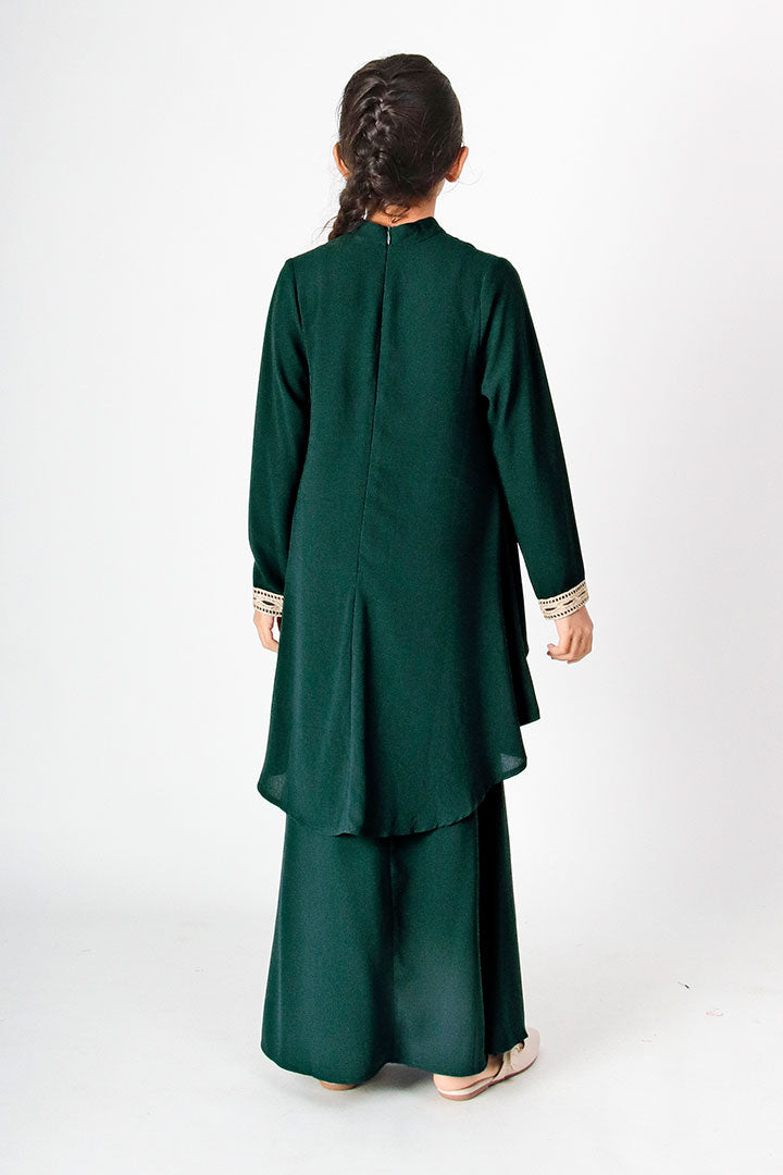 Deepika Kids Kurung Emerald Green