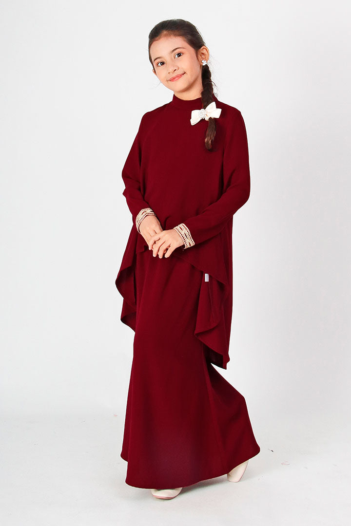 Deepika Kids Kurung Maroon
