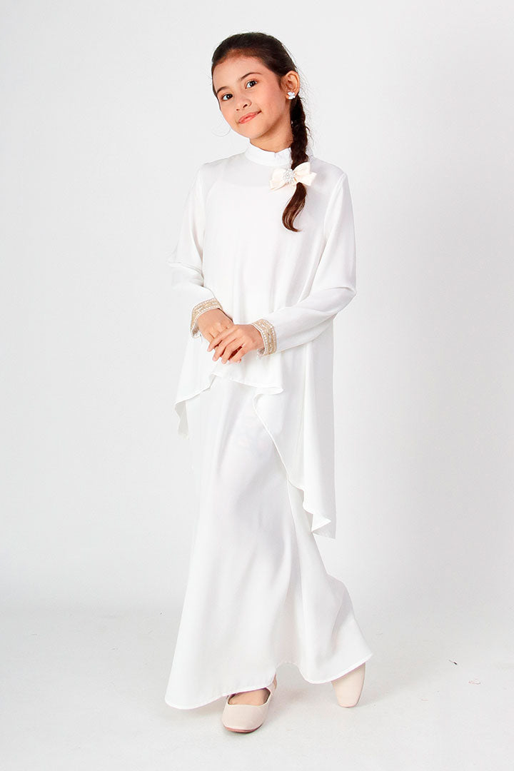 Deepika Kids Kurung White