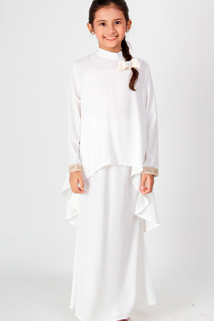 Deepika Kids Kurung White