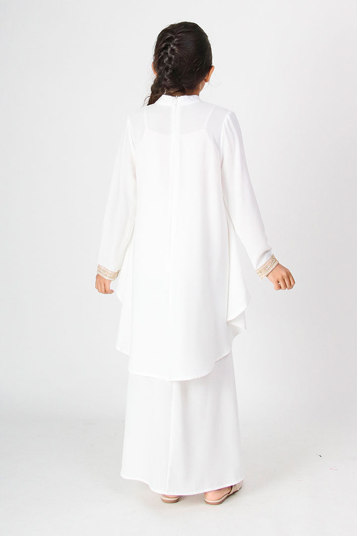 Deepika Kids Kurung White