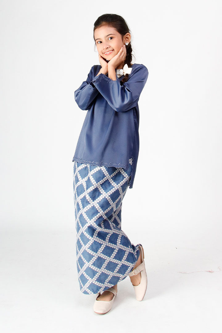 Maheeka Kids Kurung Aegean Blue