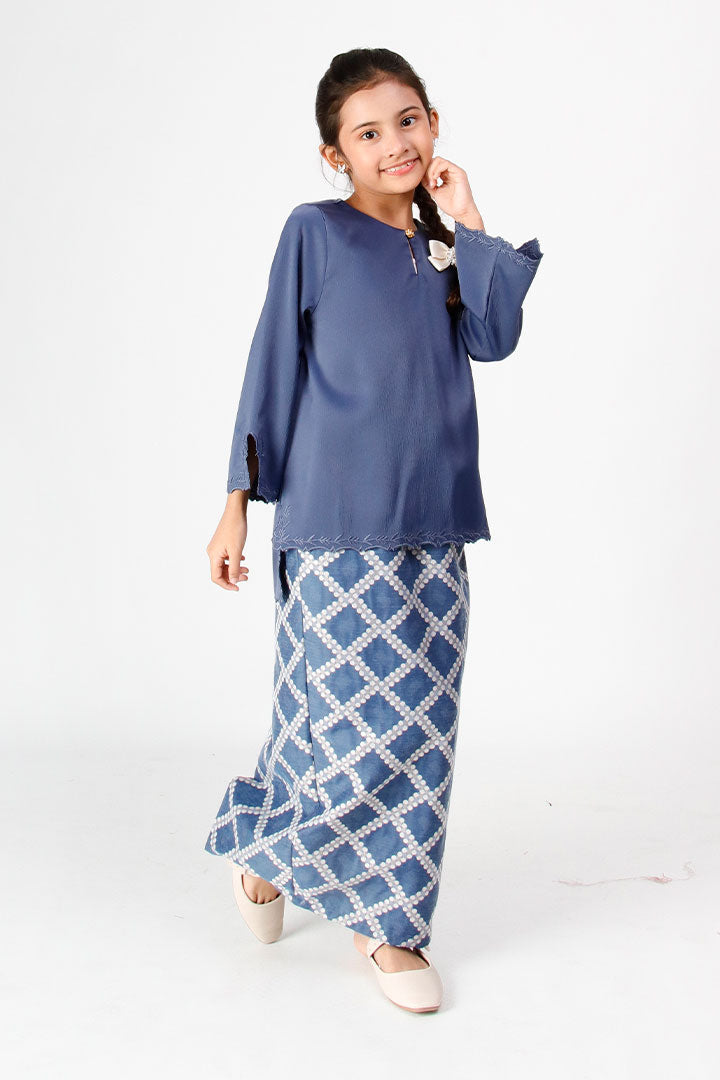 Maheeka Kids Kurung Aegean Blue
