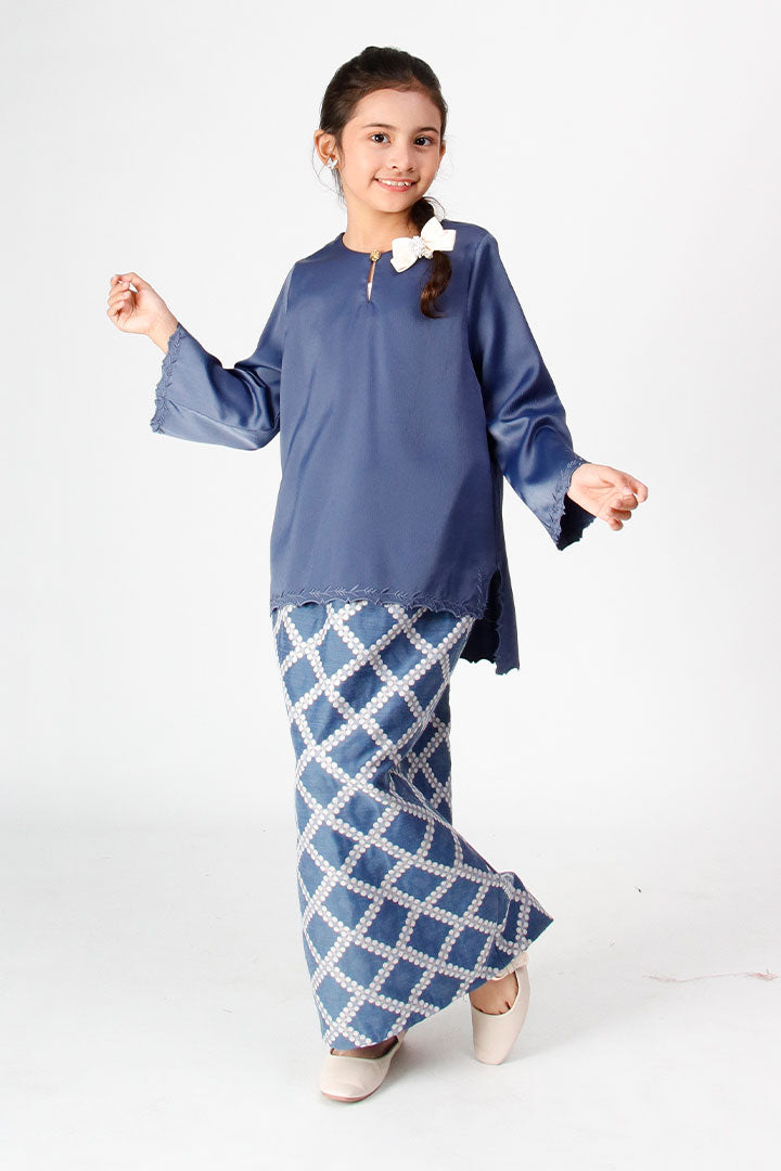 Maheeka Kids Kurung Aegean Blue