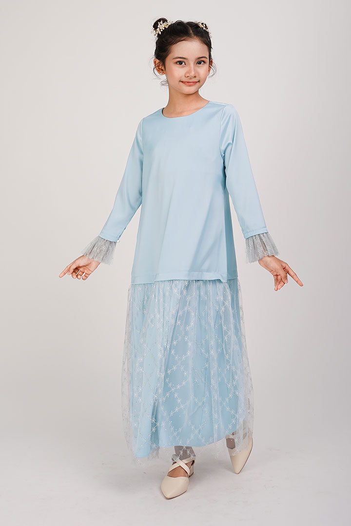 Azalea Kids Dress Dusty Blue