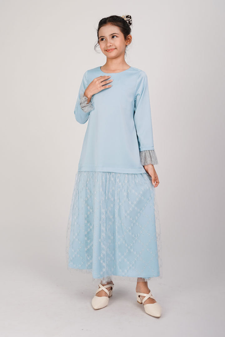 Azalea Kids Dress Dusty Blue