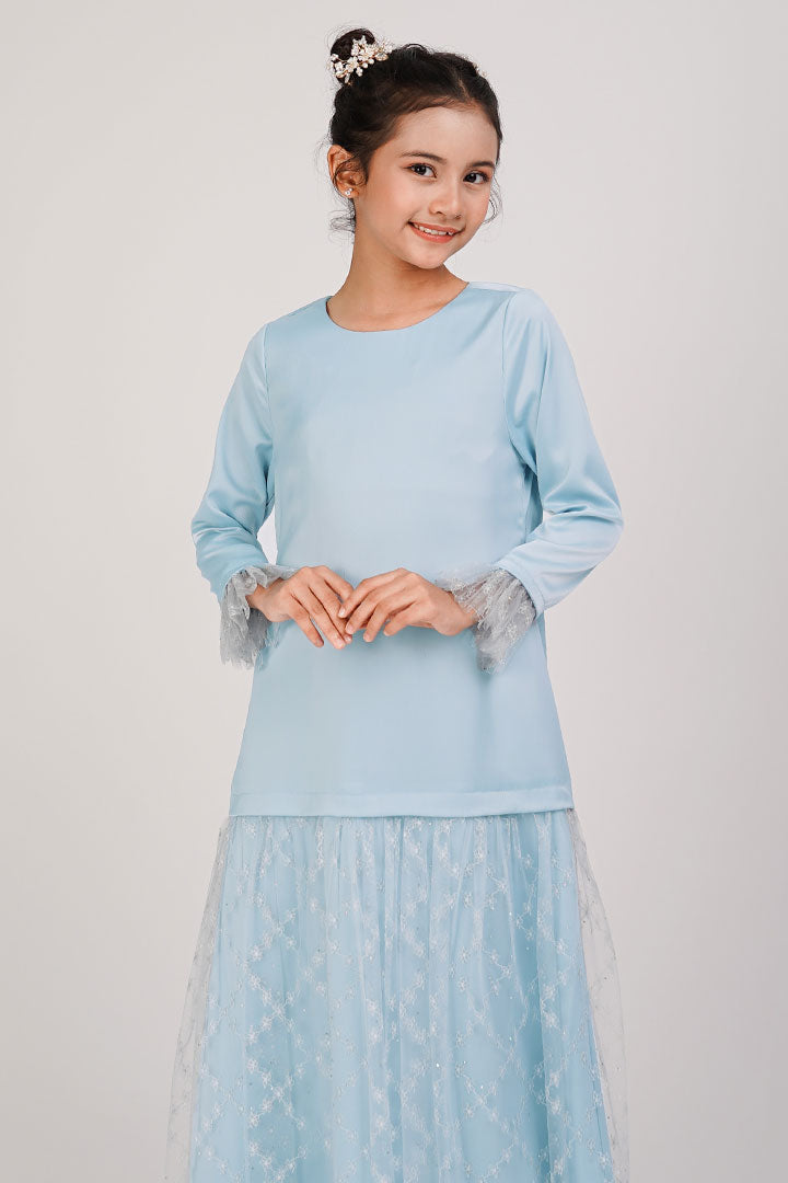 Azalea Kids Dress Dusty Blue