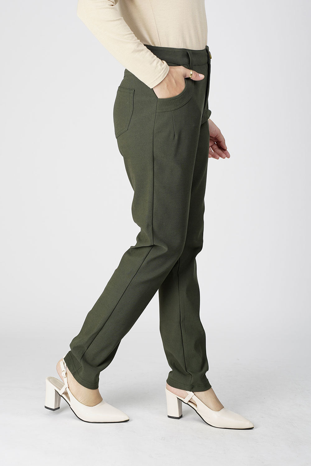 Rana Skinny Pants Dark Green