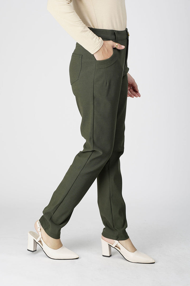Rana Skinny Pants Dark Green