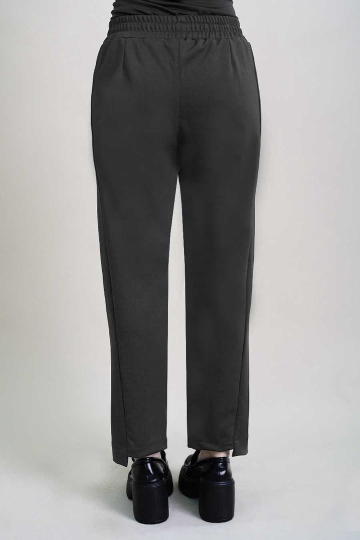 JUXTA Asymmetrical Hem Pants Black