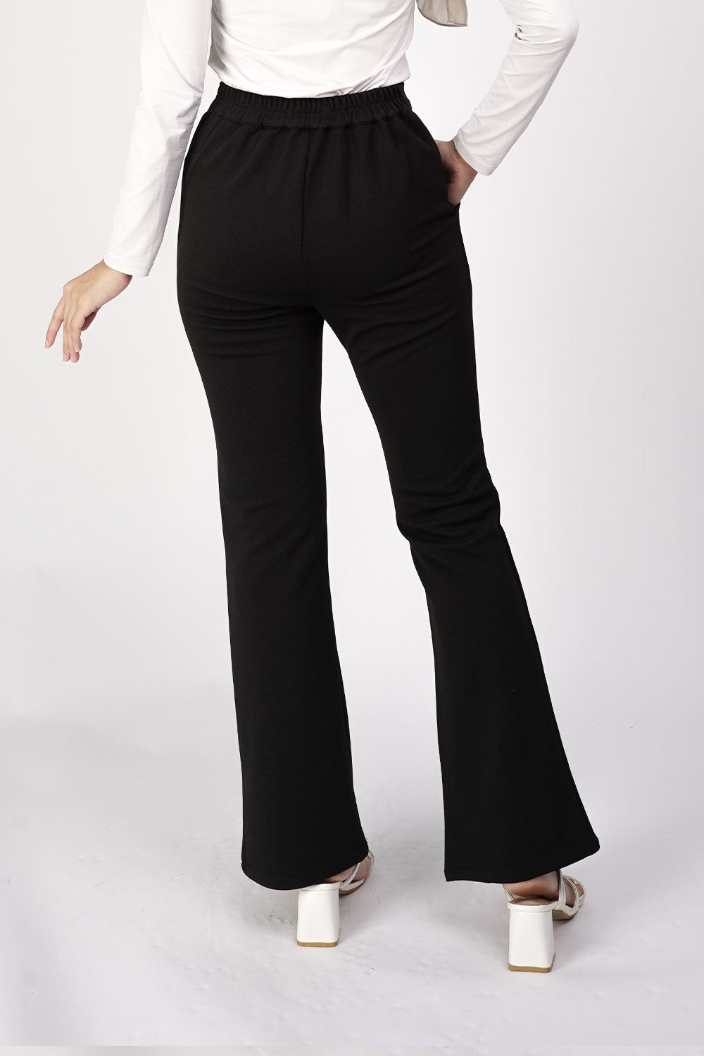 Ruby Waffle Bootcut Pant Black