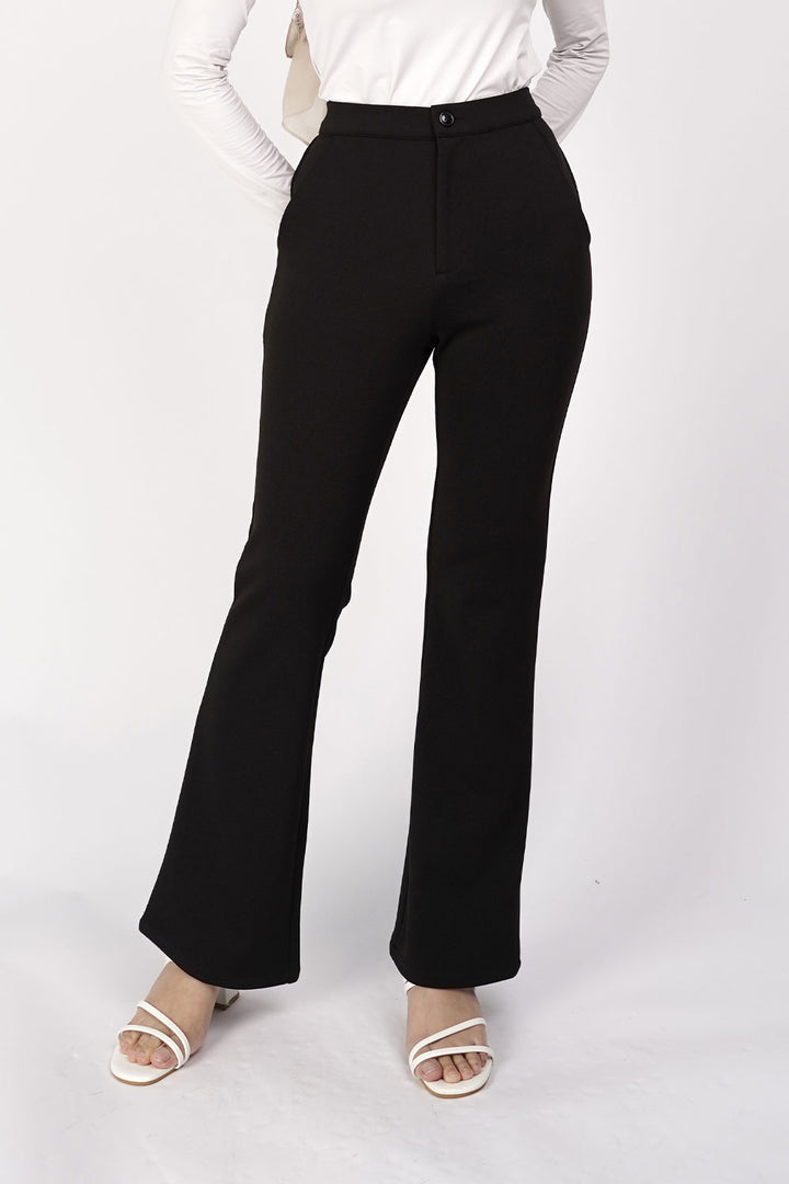 Ruby Waffle Bootcut Pant Black