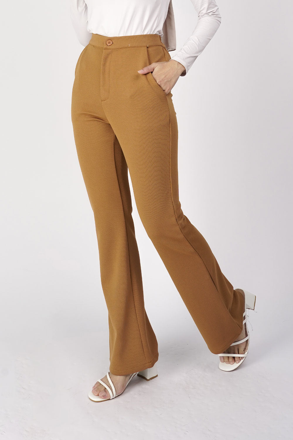 Ruby Waffle Bootcut Pant Brown