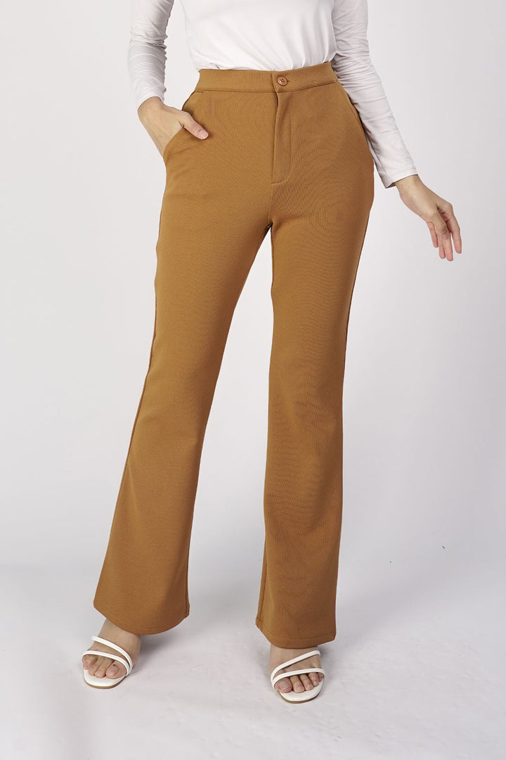 Ruby Waffle Bootcut Pant Brown
