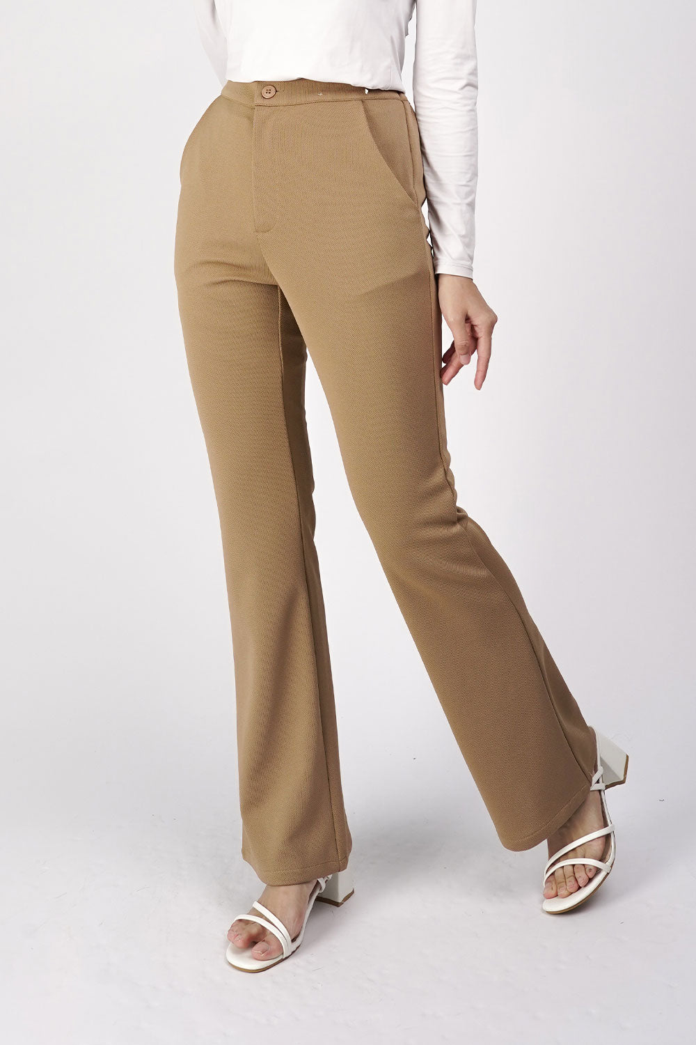 Ruby Waffle Bootcut Pant Khaki