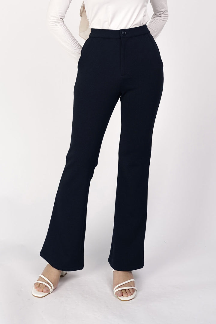 Ruby Waffle Bootcut Pant Navy