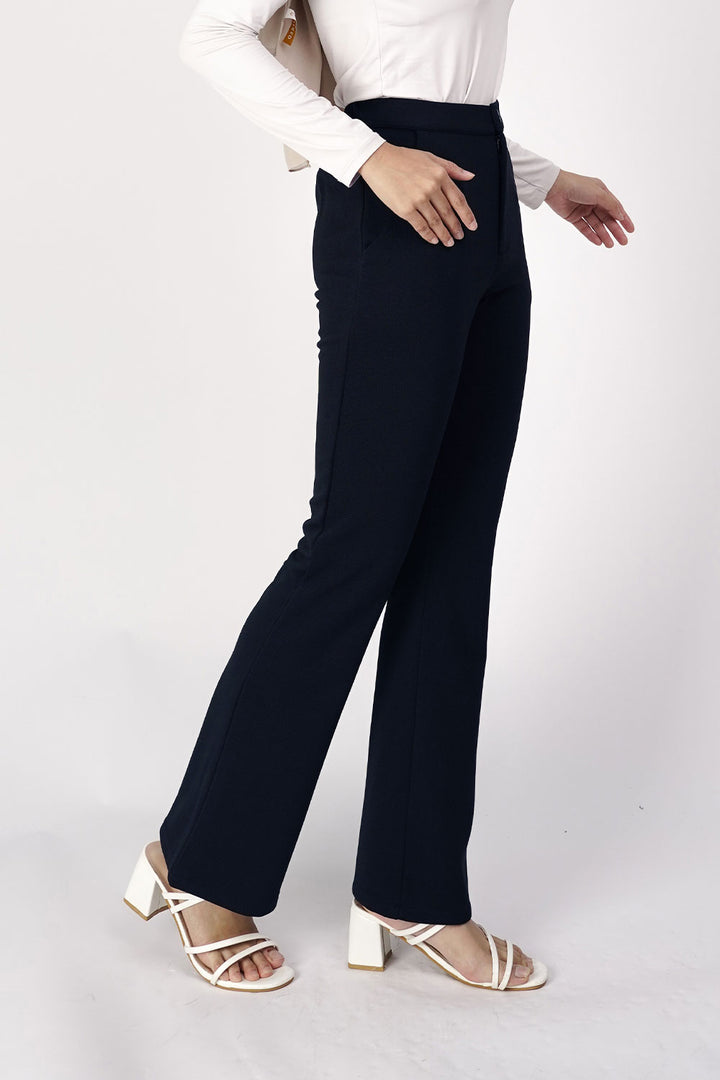 Ruby Waffle Bootcut Pant Navy