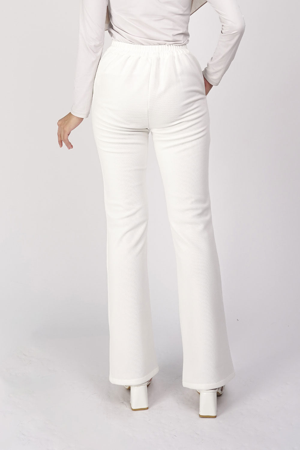 Ruby Waffle Bootcut Pant White