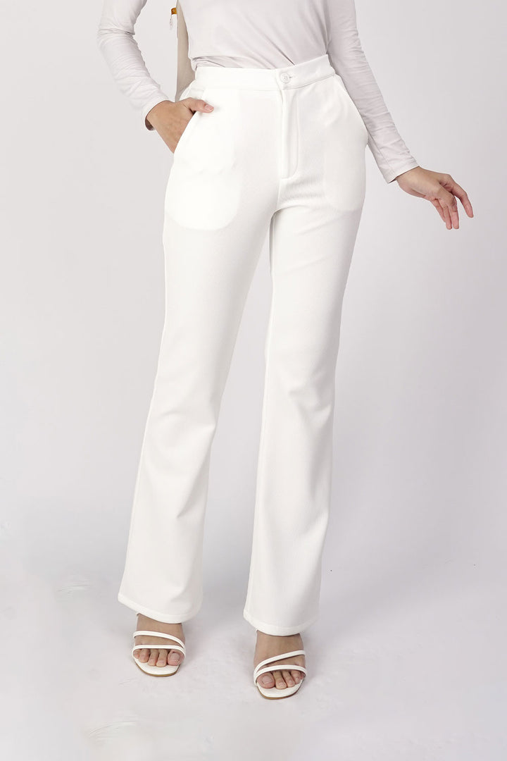 Ruby Waffle Bootcut Pant White