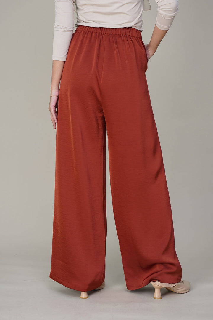 Eloise Satin Pants Brick Orange
