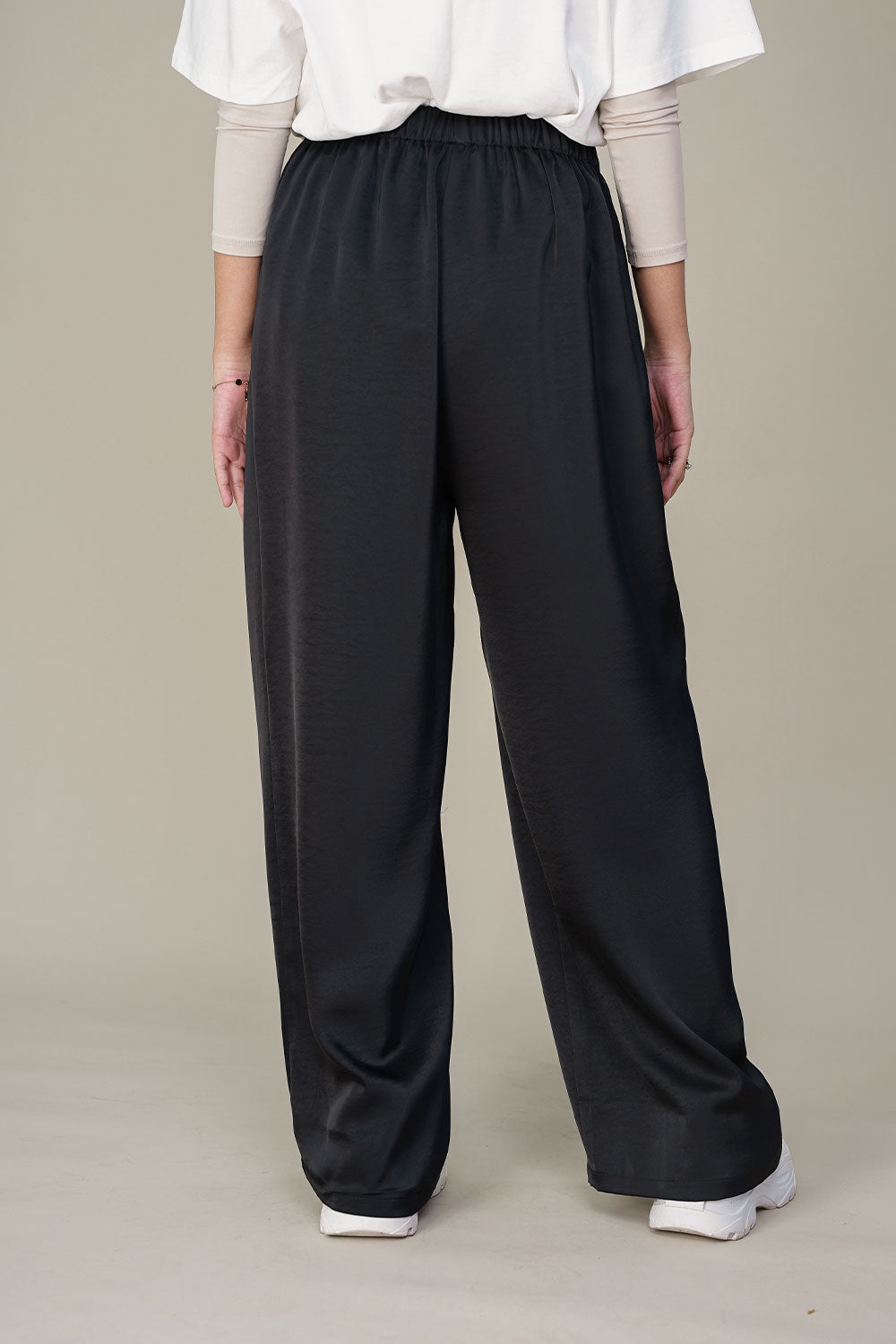 Eloise Satin Pants Black