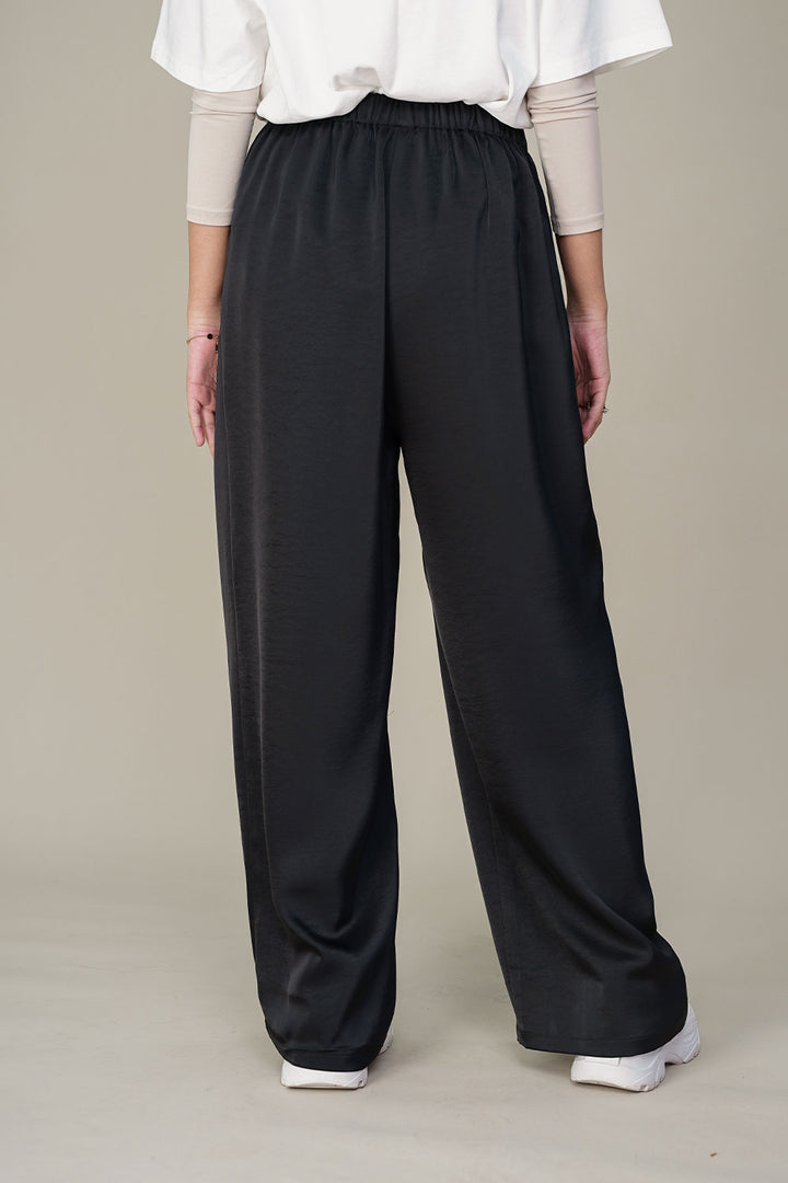 Eloise Satin Pants Black