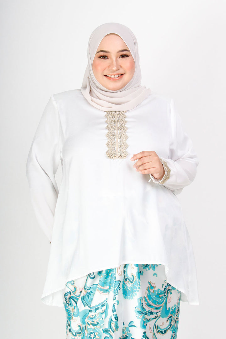 Tasnim Plus Kurung White