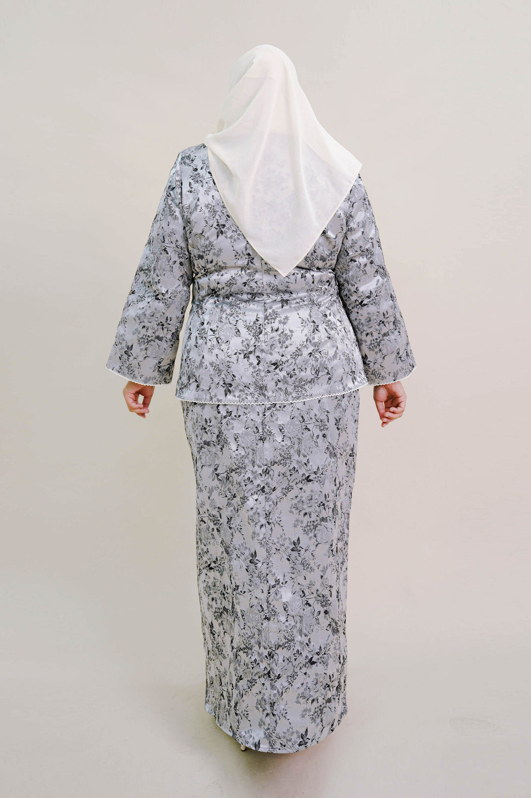 Clarisa Plus Size Kurung in Grey