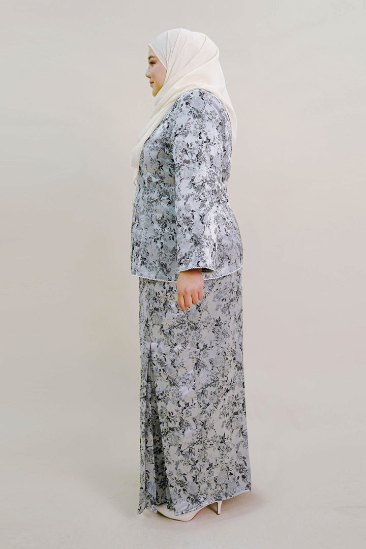 Clarisa Plus Size Kurung in Grey