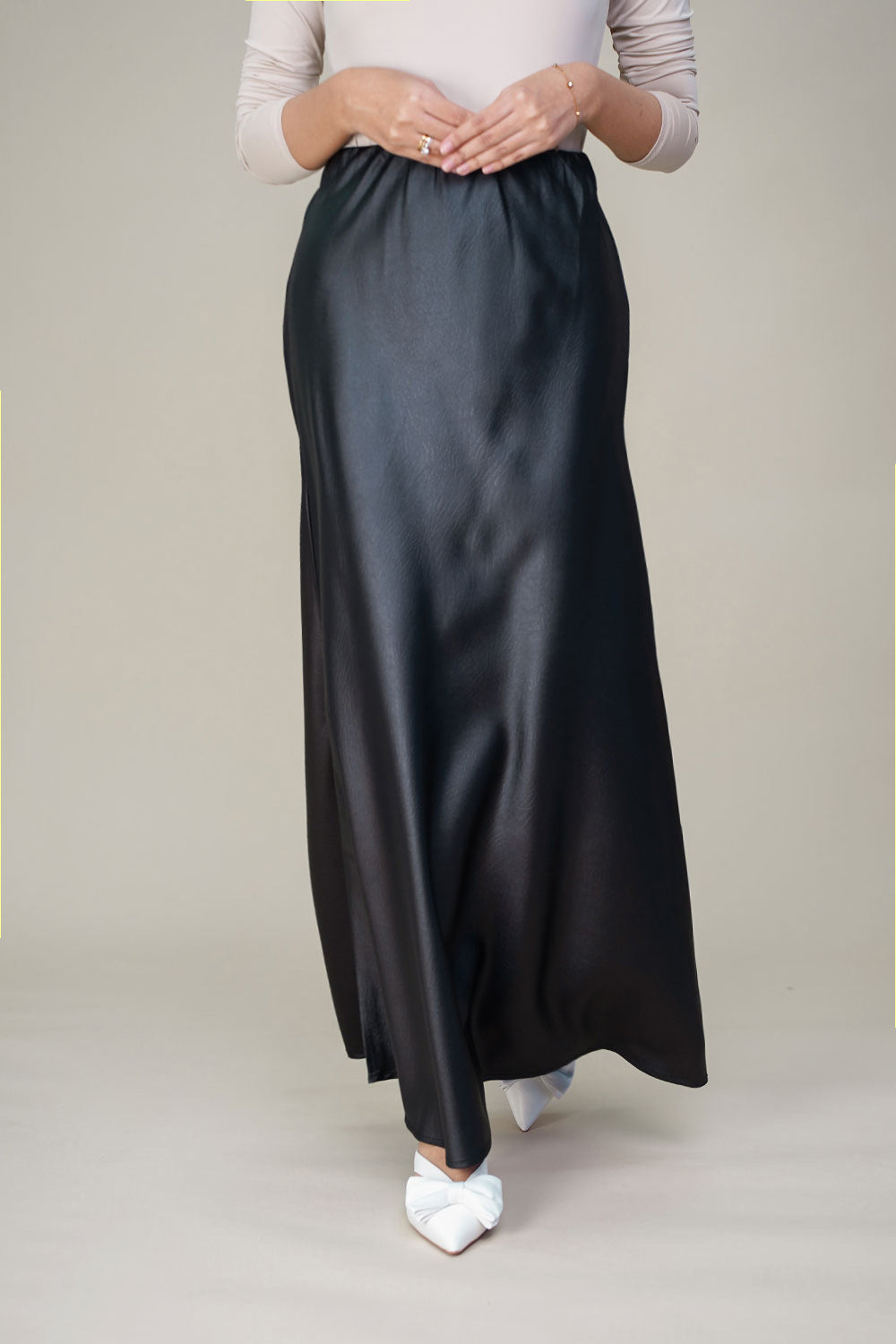 Julia Satin Skirt Black