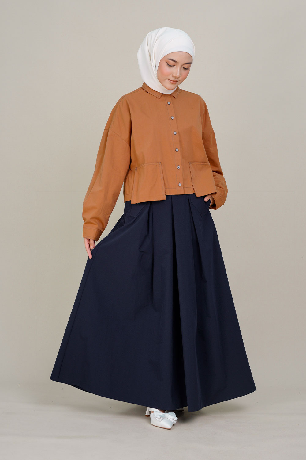 Adley Wide Skirt Navy