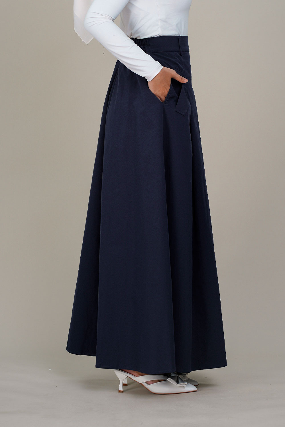 Adley Wide Skirt Navy