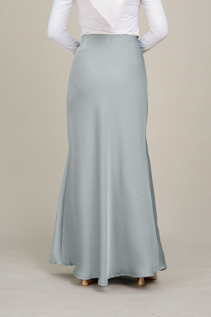 Marina Satin Skirt Light Blue