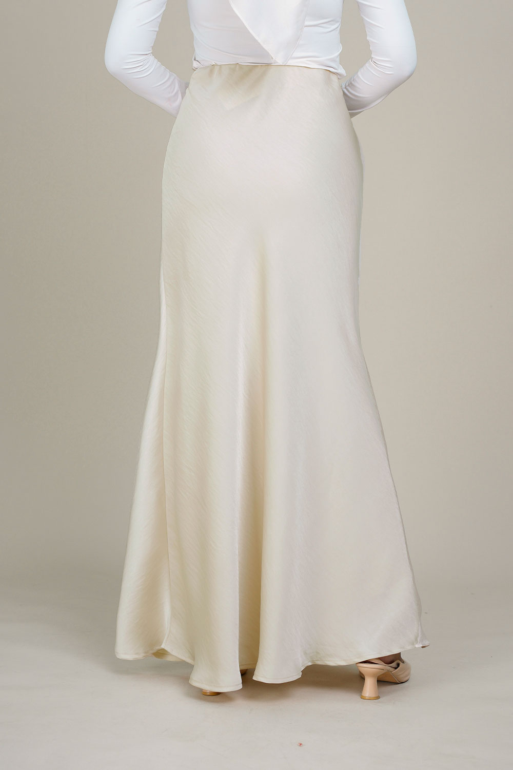 Marina Satin Skirt Ivory