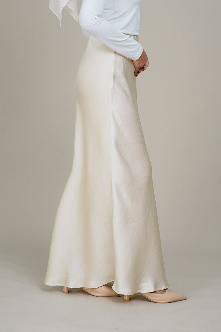 Marina Satin Skirt Ivory