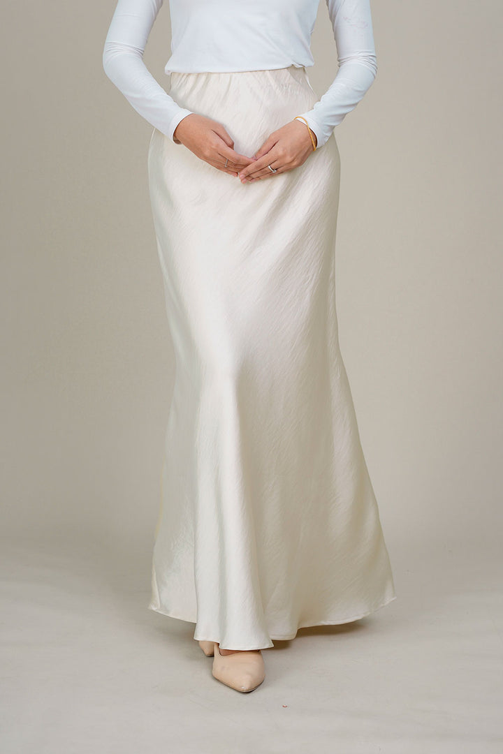 Marina Satin Skirt Ivory