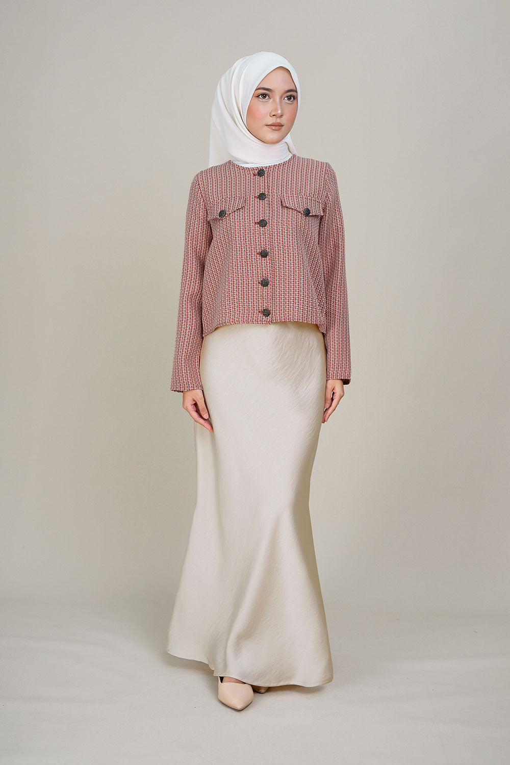 Marina Satin Skirt Ivory