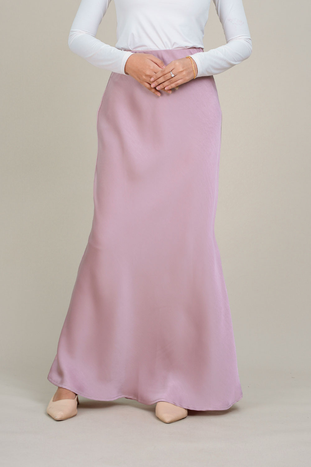 Marina Satin Skirt Dusty Pink