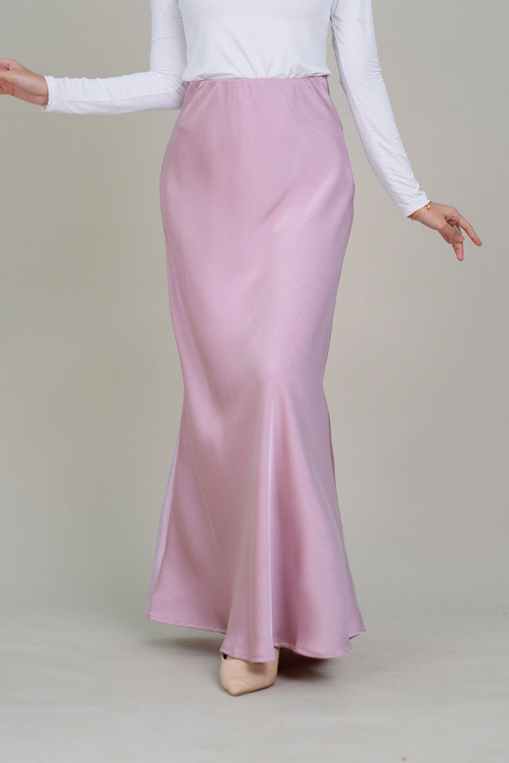 Marina Satin Skirt Dusty Pink
