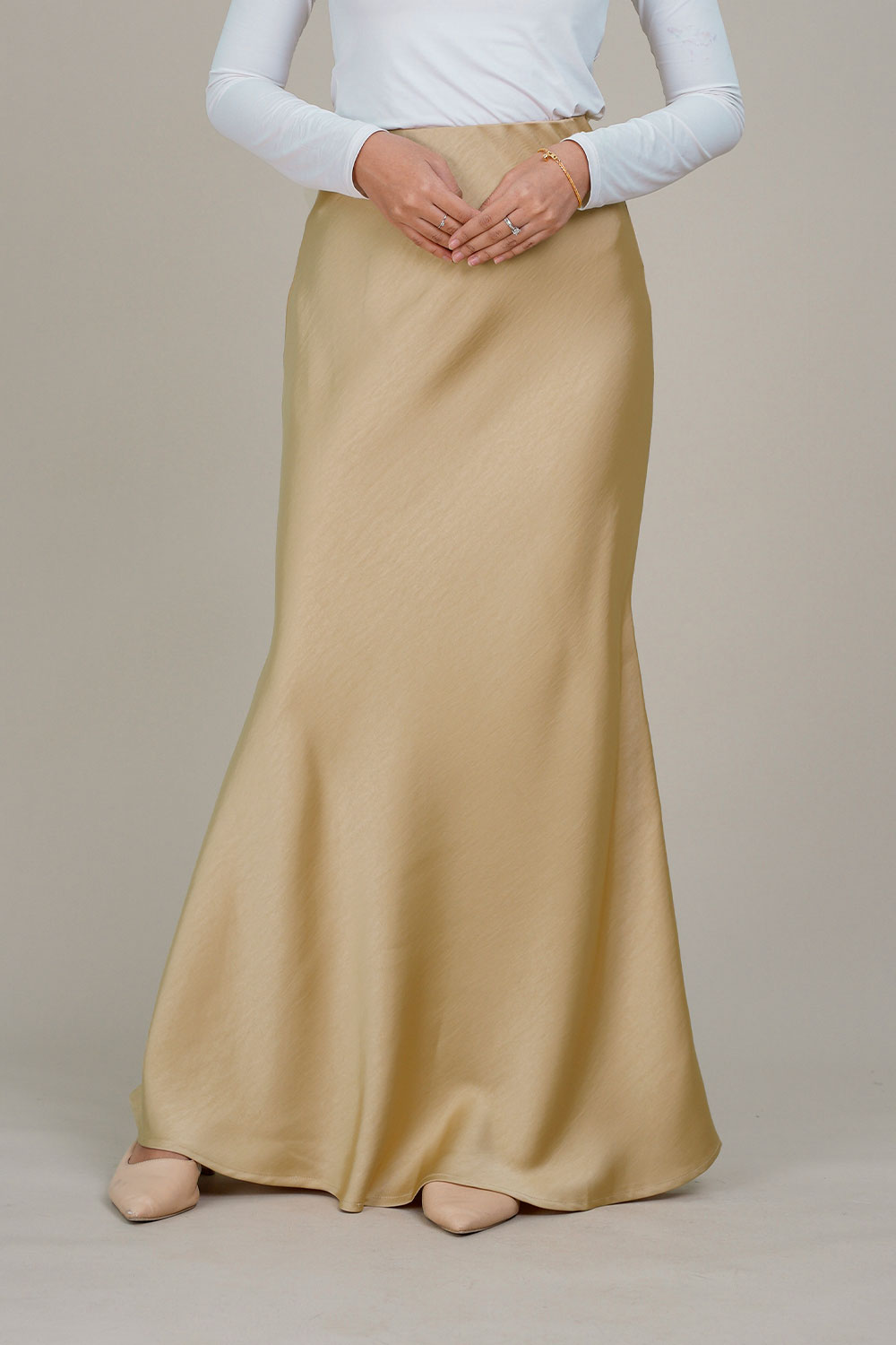 Marina Satin Skirt Gold