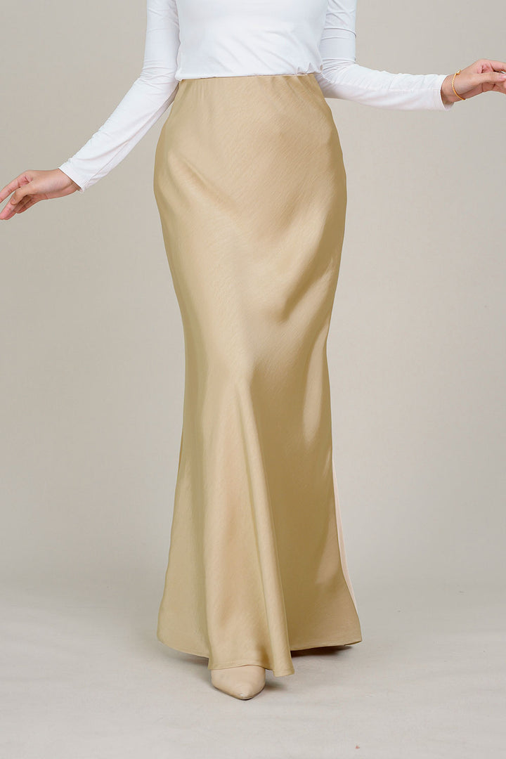 Marina Satin Skirt Gold