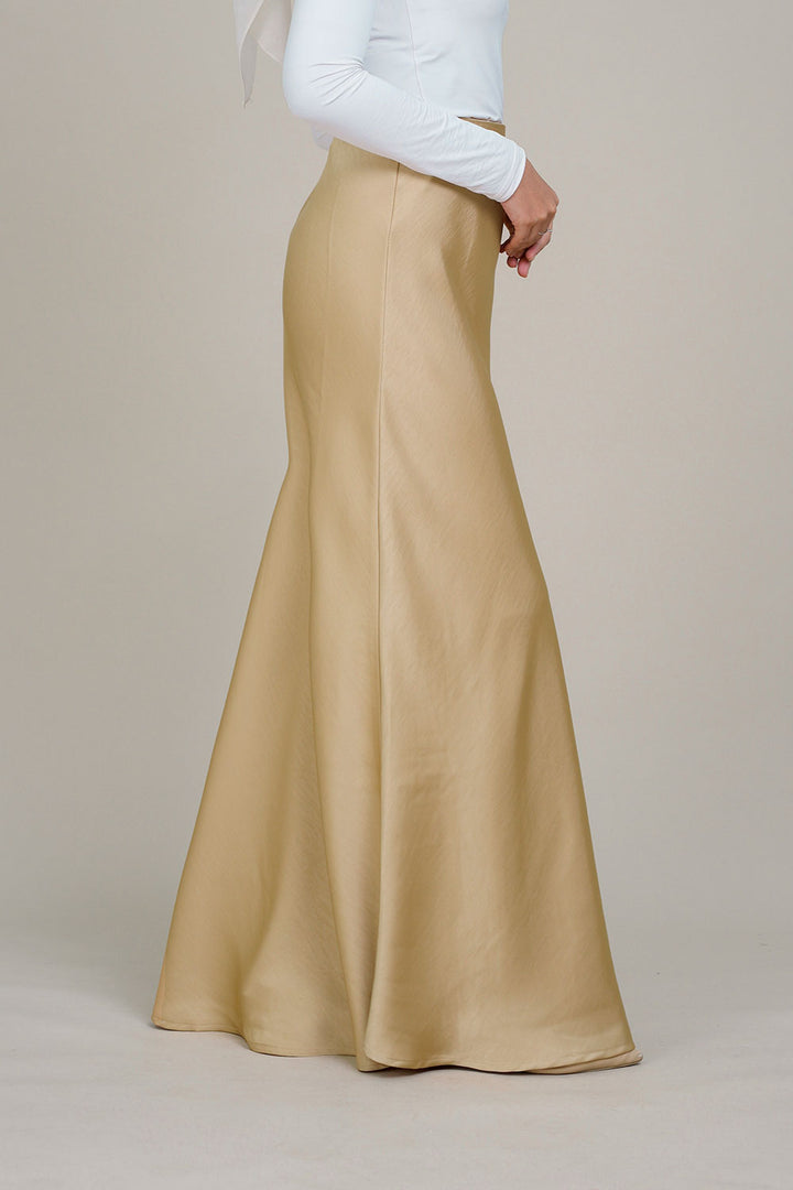 Marina Satin Skirt Gold