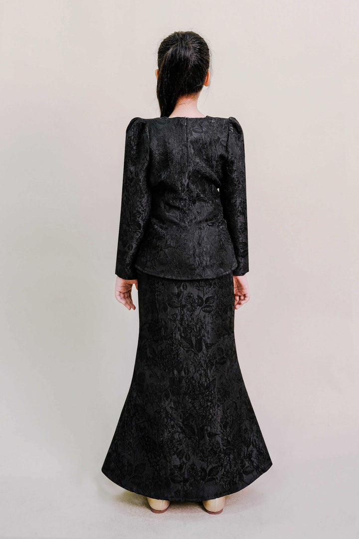 Kioshi Kids Ribbon Kurung in Black
